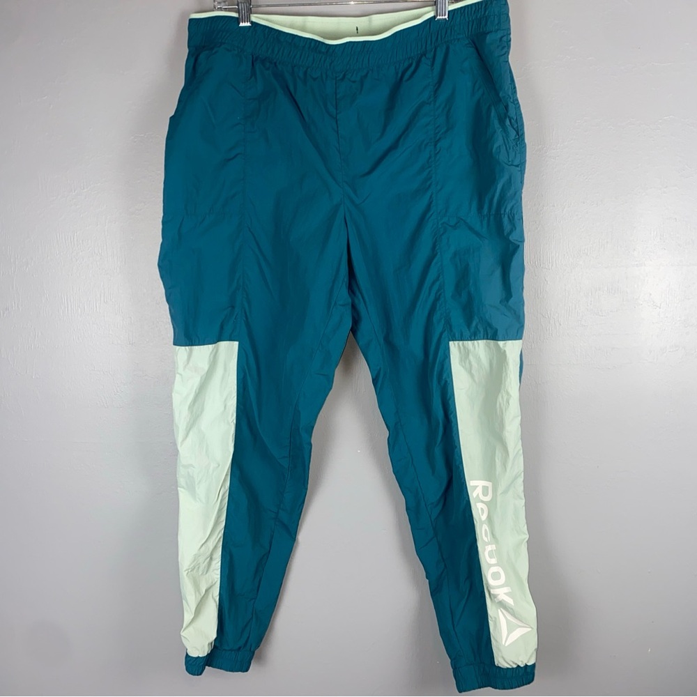 Reebok‎ Women's XL Jogger  Pants  Aqua Nylon Athletic Retro